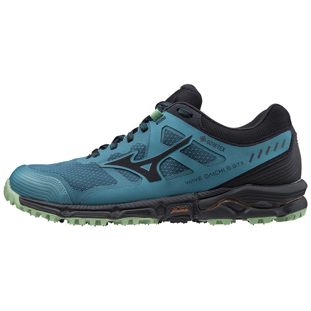 Mizuno Wave Daichi 5 GTX - Erkek Trail Koşu Ayakkabısı - Mavi/Yeşil Türkiye (VPEWZM-643)